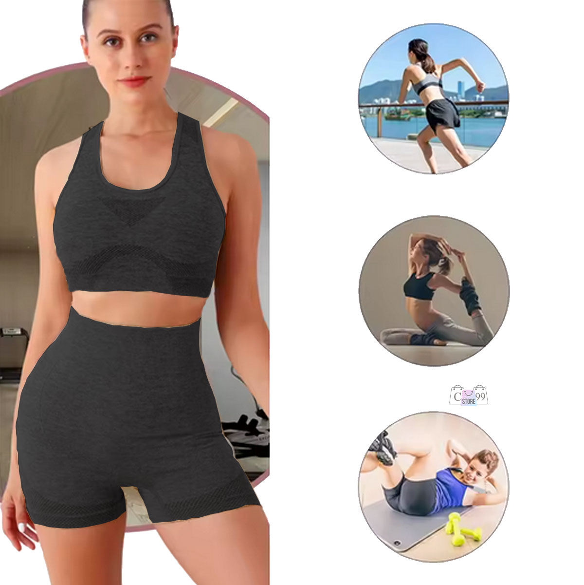 Conjunto Deportivo Short y Top  3x2